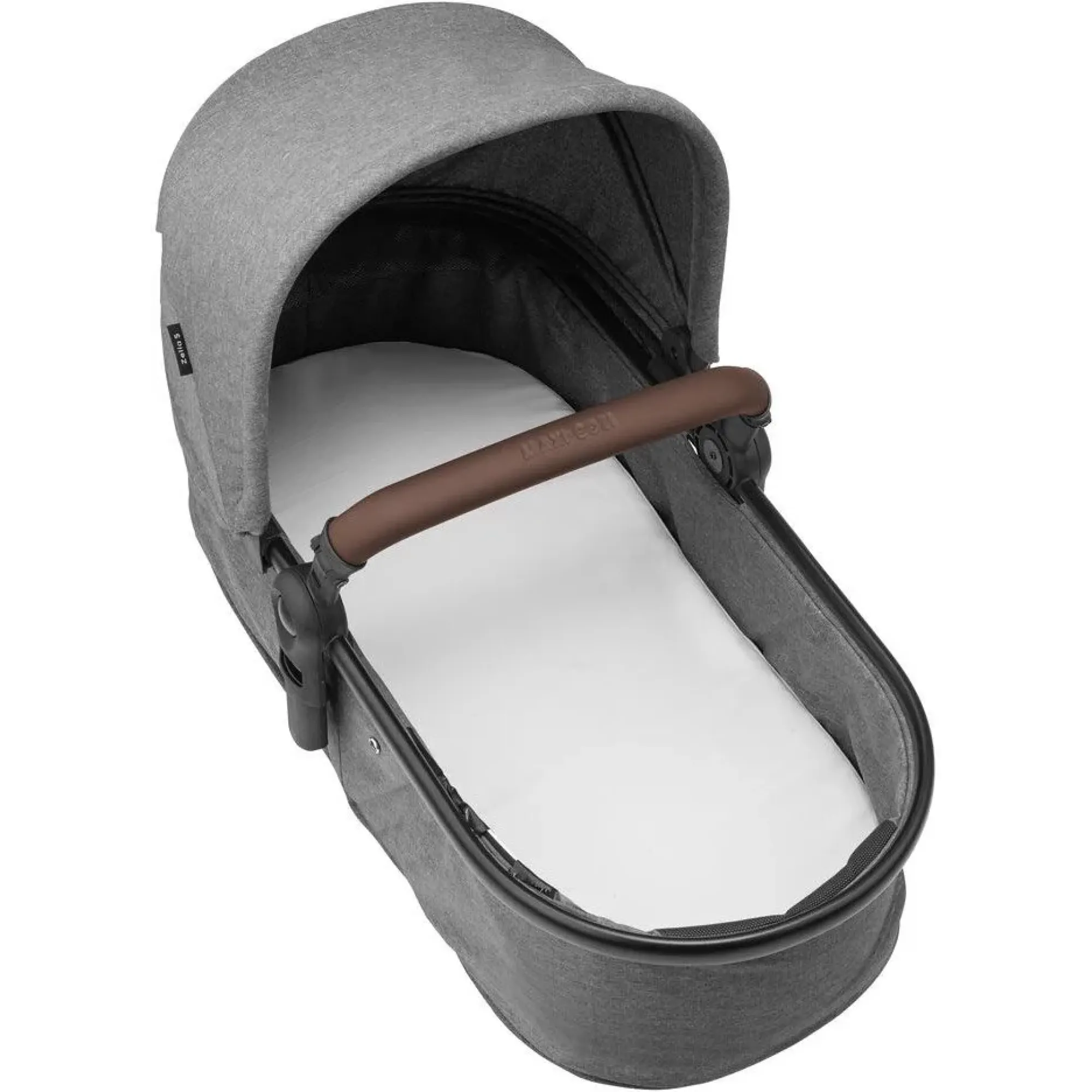 Коляска 3в1 Maxi-Cosi Zelia S Trio Grey (Black Frame/Brown Leather + CabrioFix S i-Size + сумка)