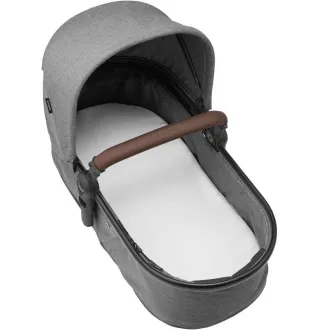 Коляска 3в1 Maxi-Cosi Zelia S Trio Grey (Black Frame/Brown Leather + CabrioFix S i-Size + сумка)