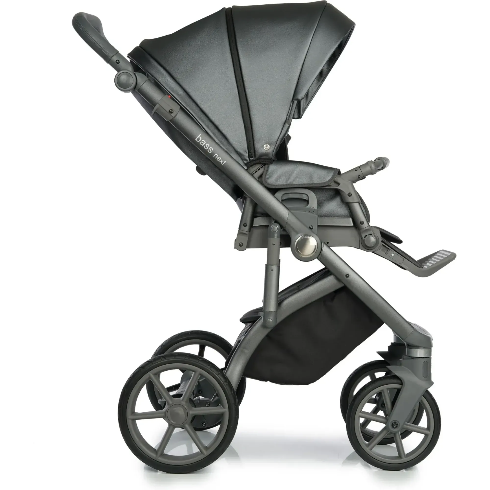 Коляска 2в1 Roan Bass Next Perl Dark Grey (Екошкіра)