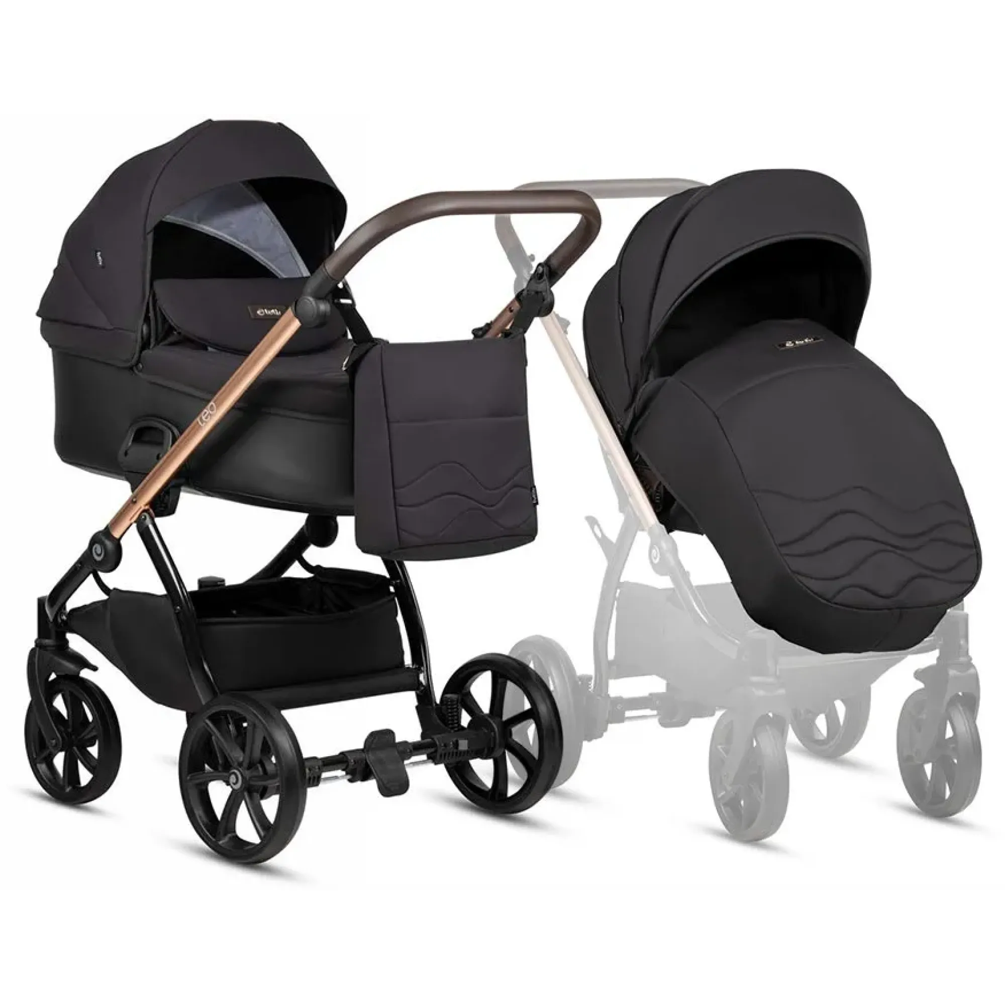 Коляска 2 в 1 Tutis Leo Plus Black 2024