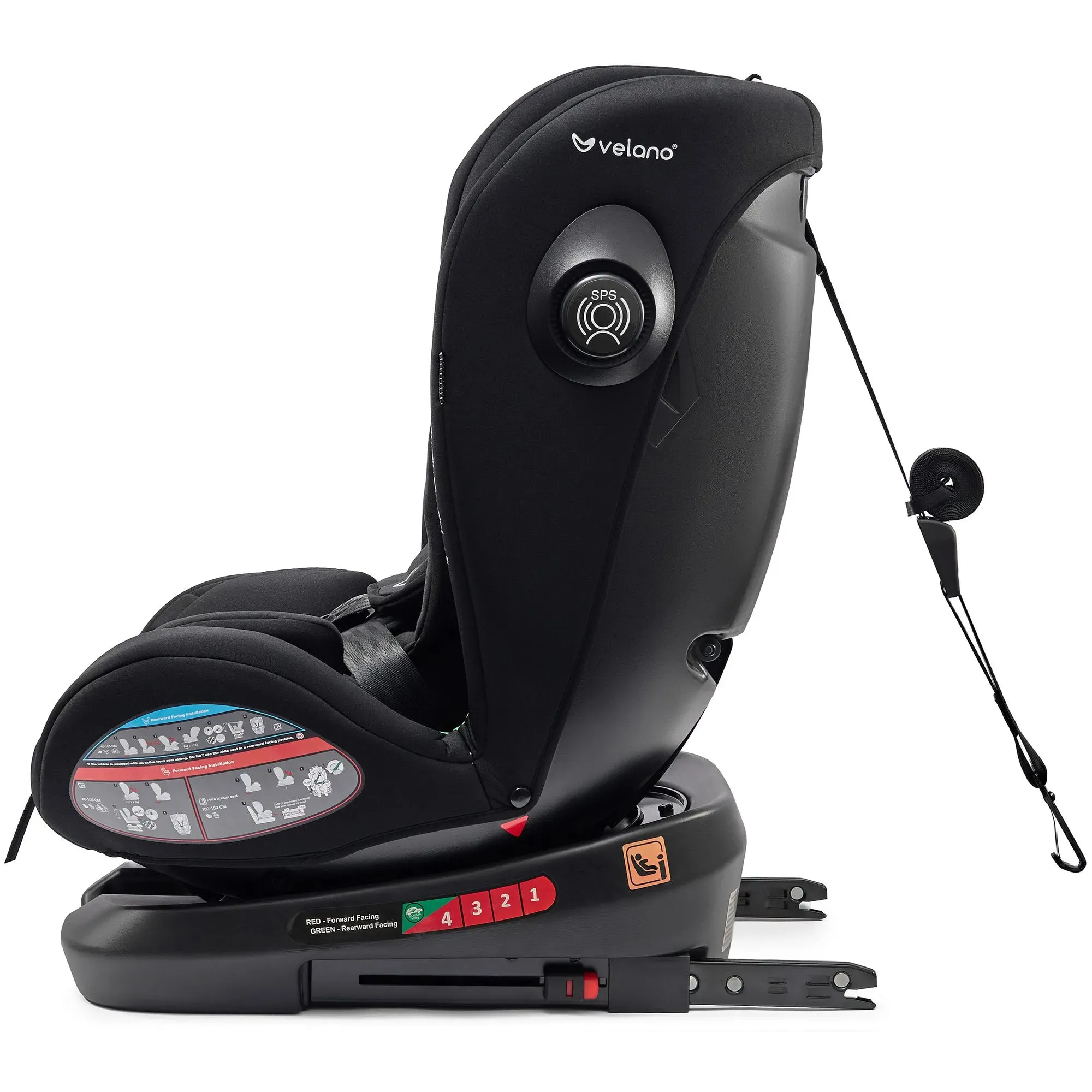 Автокрісло Velano Aura 360° i-Size 40–150 см ISOFIX Black
