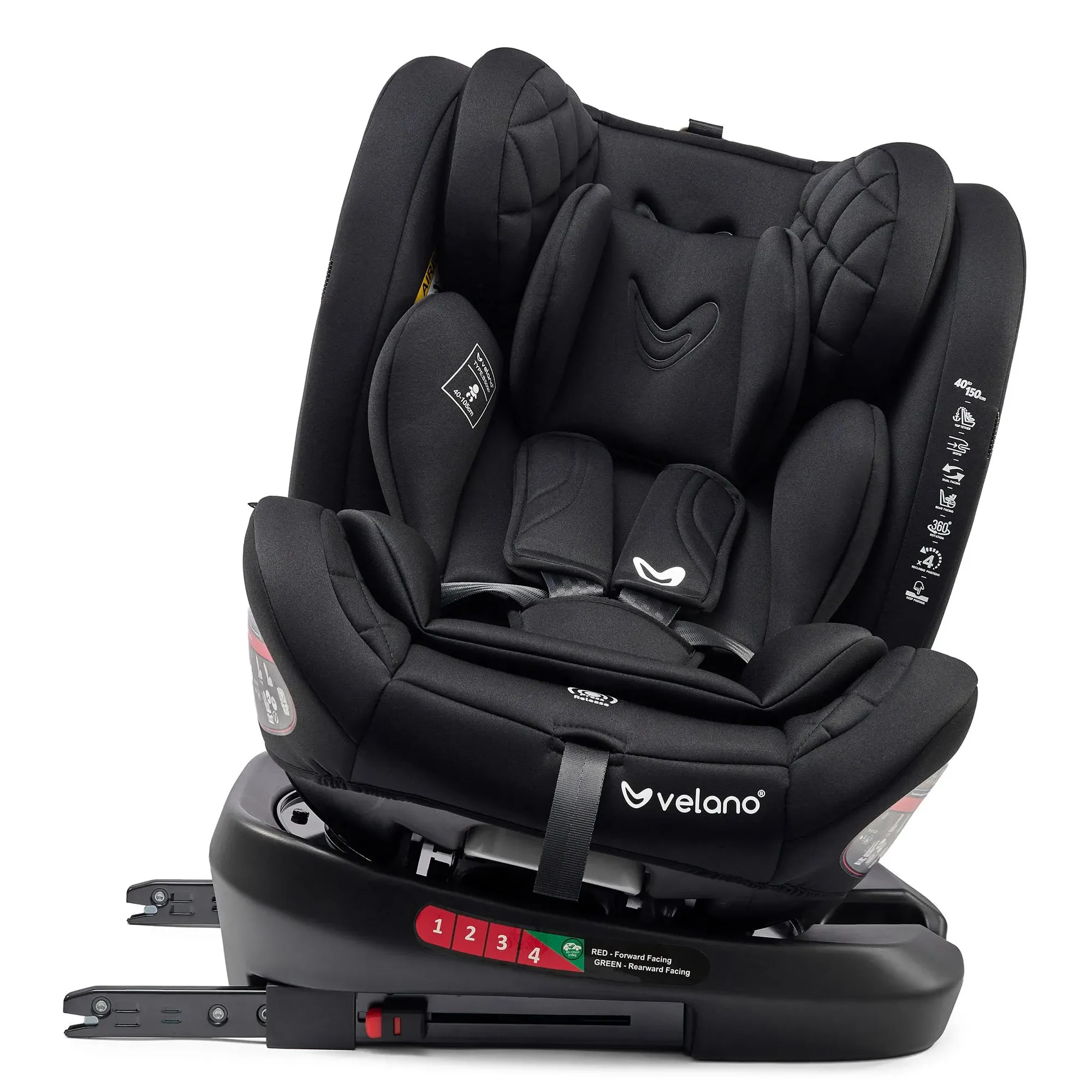 Автокрісло Velano Aura 360° i-Size 40–150 см ISOFIX Black