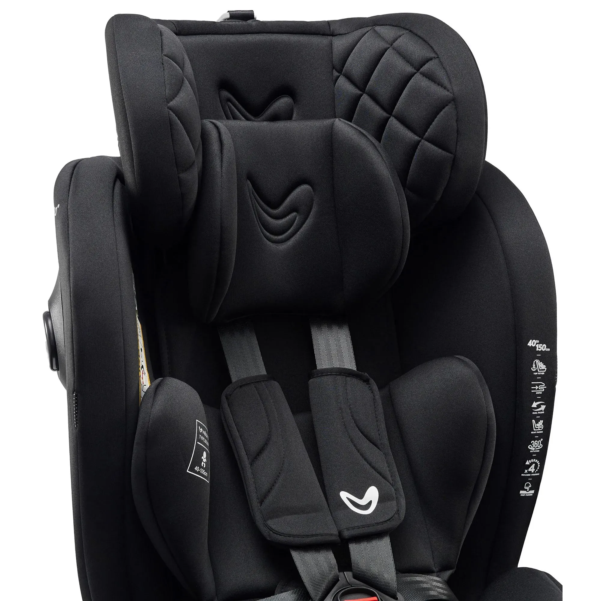Автокрісло Velano Aura 360° i-Size 40–150 см ISOFIX Black