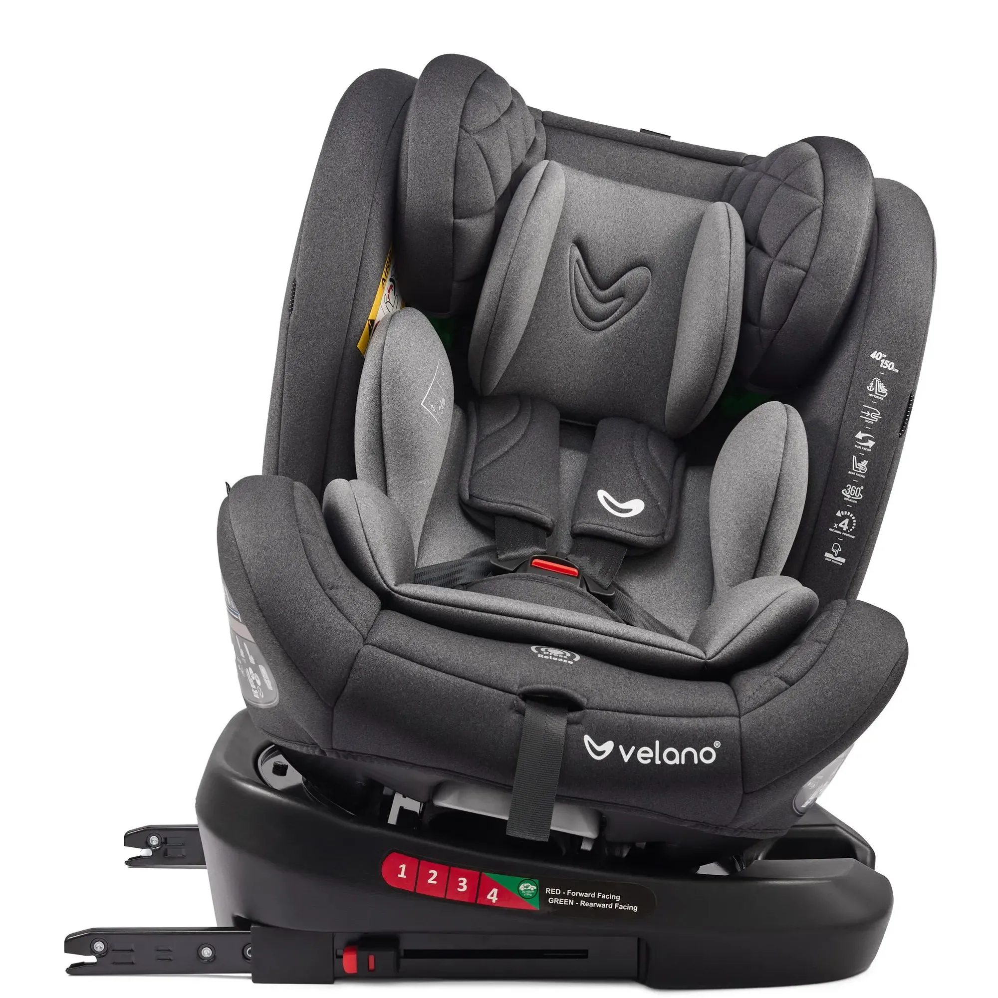 Автокрісло Velano Aura 360° i-Size 40–150 см ISOFIX Grey