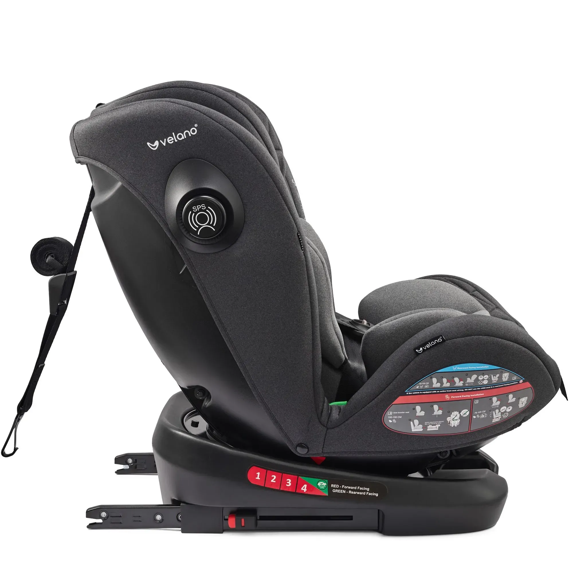 Автокрісло Velano Aura 360° i-Size 40–150 см ISOFIX Grey