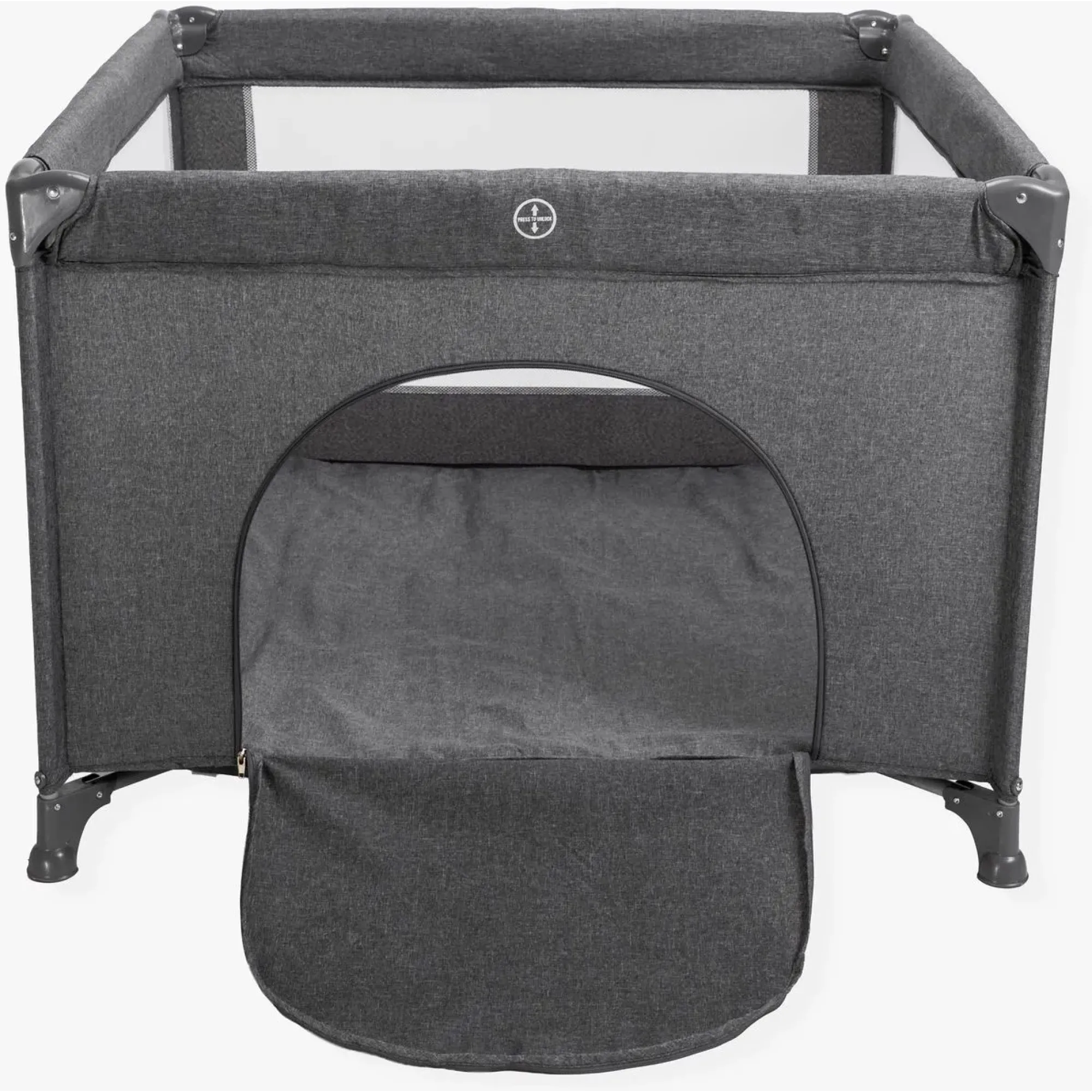 Манеж дитячий квадратний Velano Cubo Dark Grey