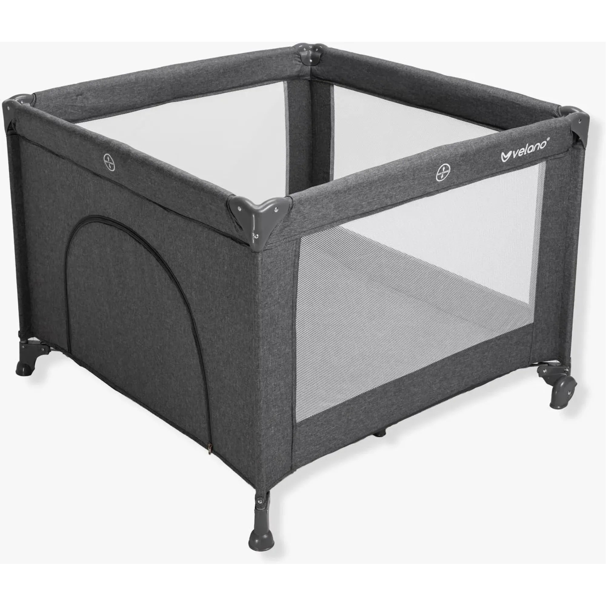 Манеж дитячий квадратний Velano Cubo Dark Grey