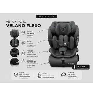 Автокрісло Velano Flexo i-Size Black