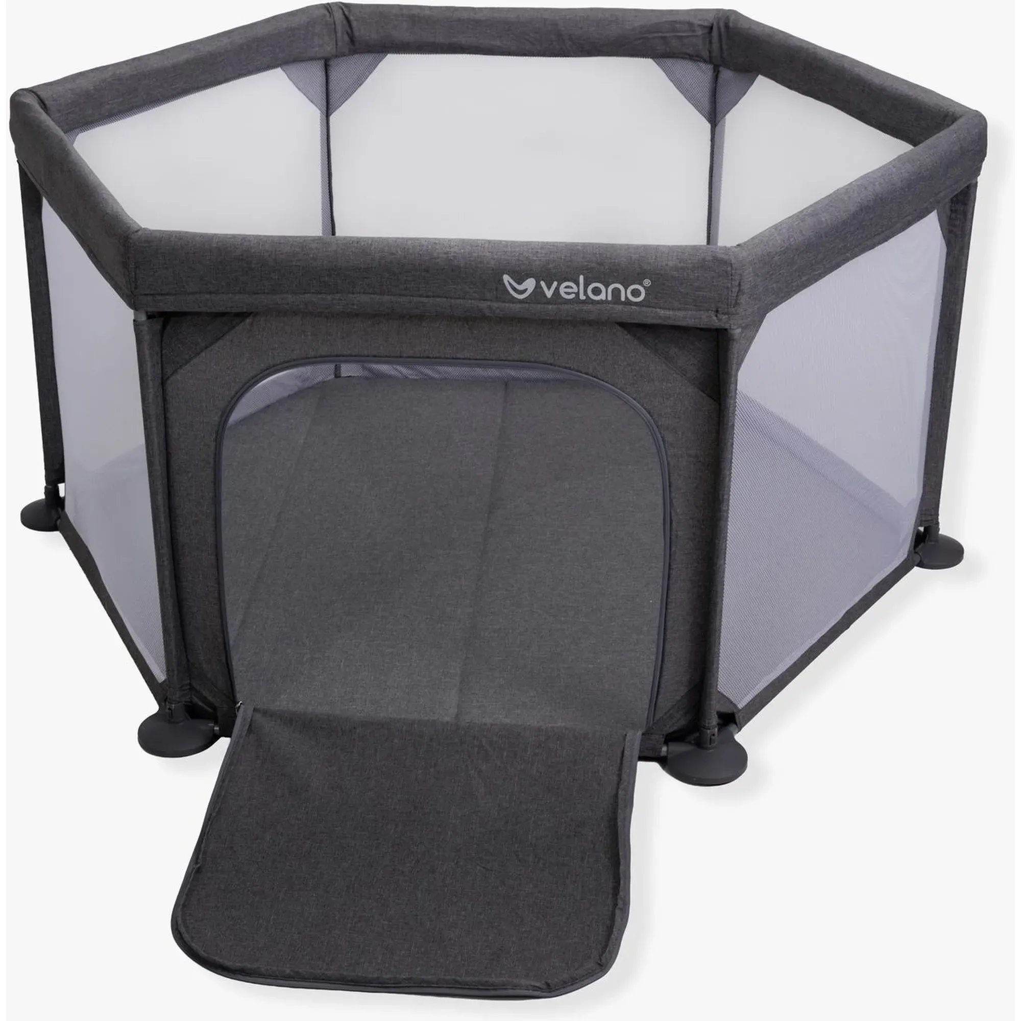 Манеж дитячий шестикутний Velano Star Grey