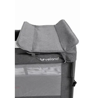 Ліжко-манеж дитяче з другим ярусом та пеленатором Velano Tino Dark Grey