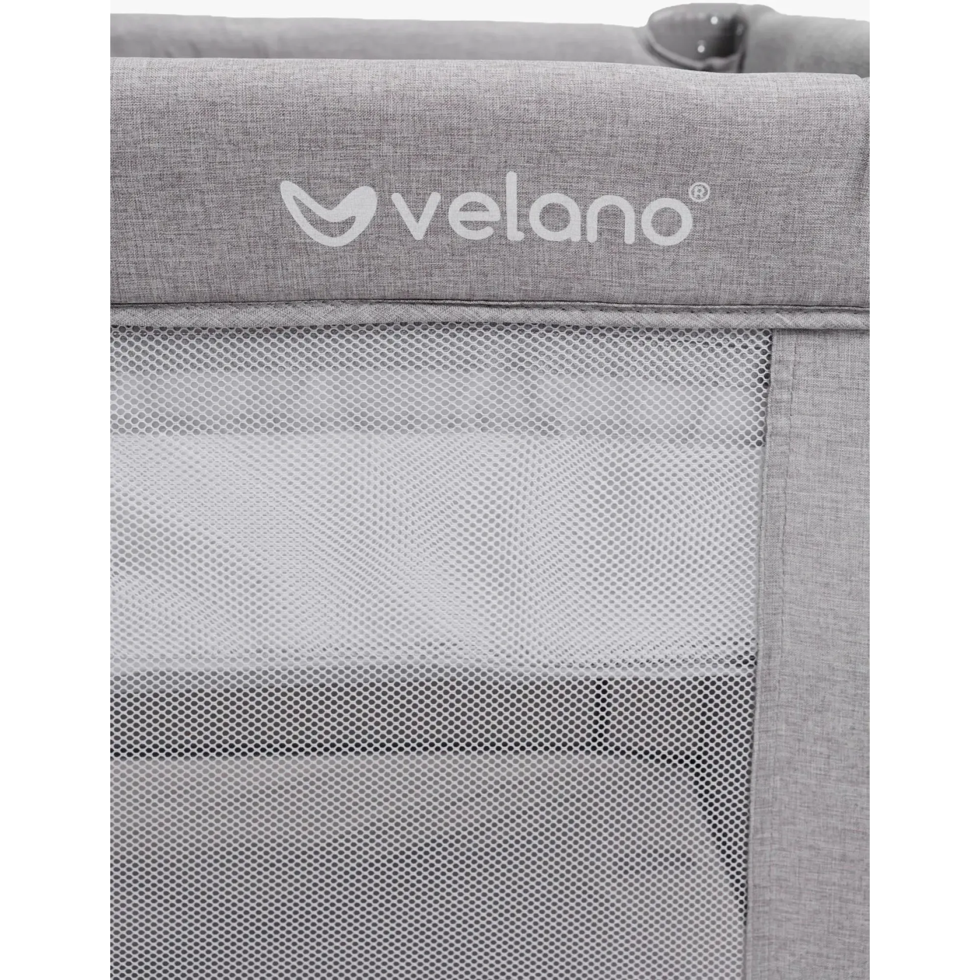 Ліжко-манеж дитяче з другим ярусом та пеленатором Velano Tino Light Grey