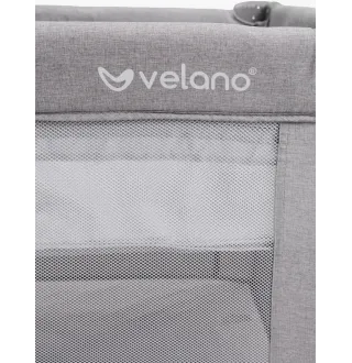 Ліжко-манеж дитяче з другим ярусом та пеленатором Velano Tino Light Grey