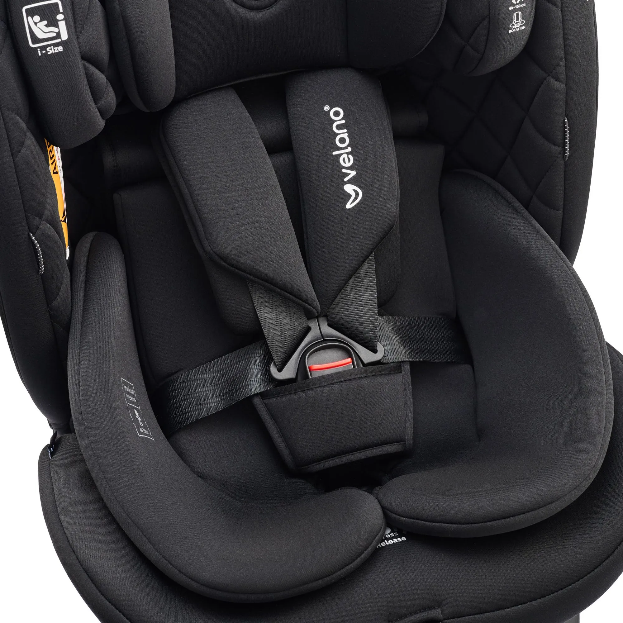 Автокрісло Velano Vento 360° i-Size 40–150 см ISOFIX + опорна нога Black
