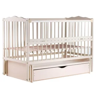 Ліжко Babyroom Веселка DVMYO-3 маятник, ящик, відкидний бік бук слонова кістка