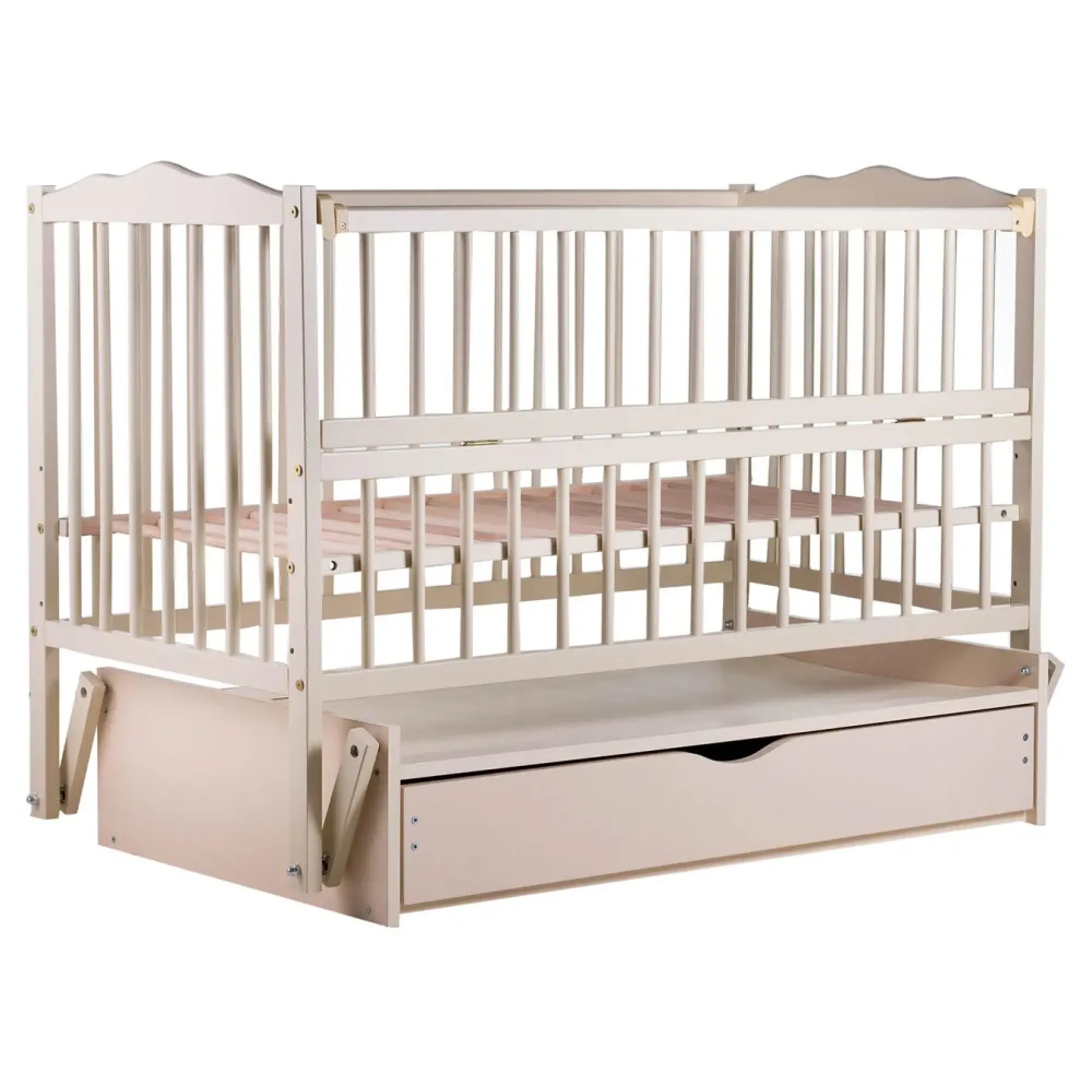 Ліжко Babyroom Веселка DVMYO-3 маятник, ящик, відкидний бік бук слонова кістка