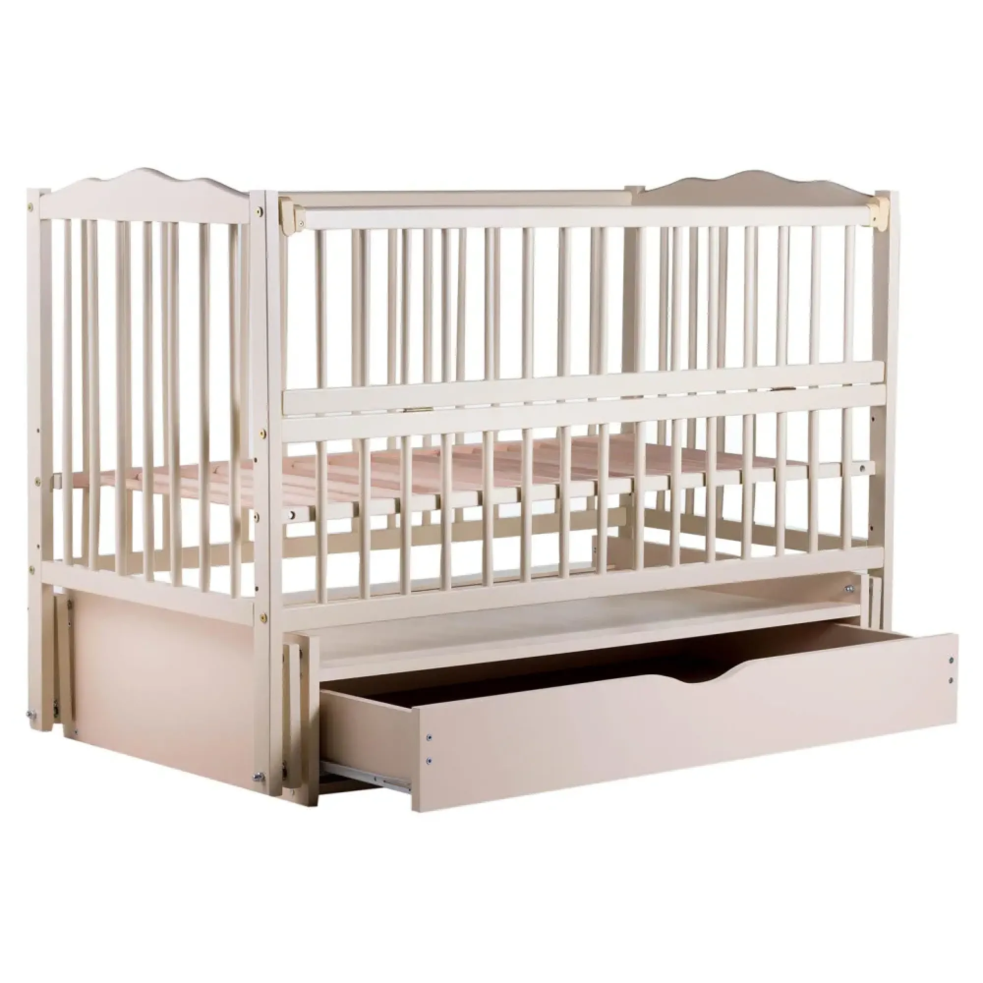 Ліжко Babyroom Веселка DVMYO-3 маятник, ящик, відкидний бік бук слонова кістка
