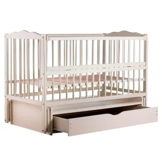Ліжко Babyroom Веселка DVMYO-3 маятник, ящик, відкидний бік бук слонова кістка