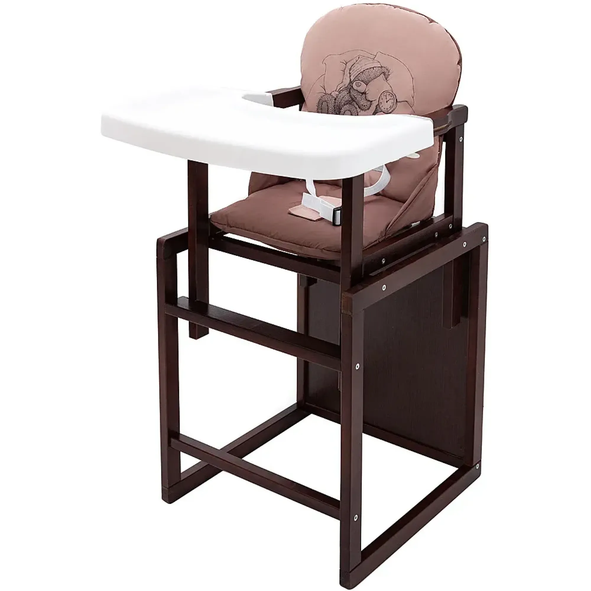 Стільчик-трансформер Babyroom Вінні-220 тонований капучино / шоколад (ведмедик з будильником)