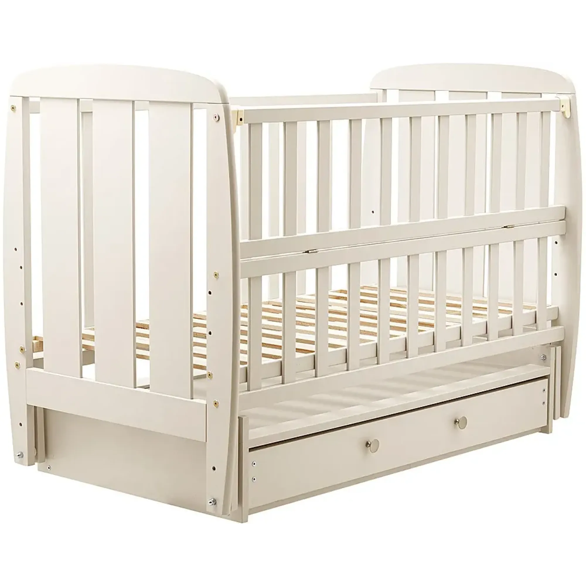 Ліжко Babyroom Кулька SH-03 маятник, ящик, відкидний бік бук слонова кістка