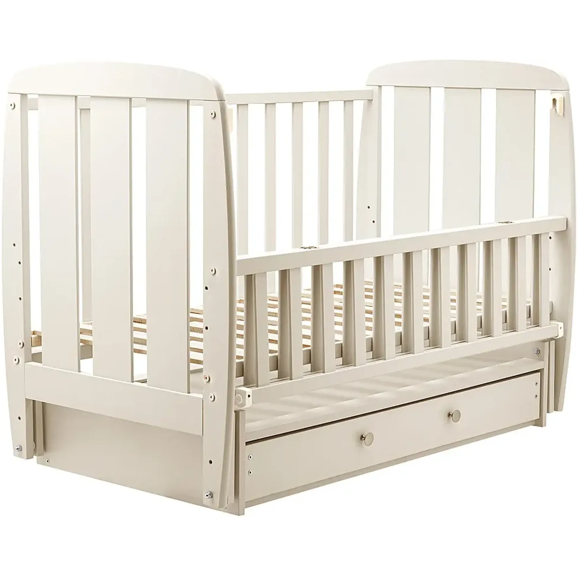 Ліжко Babyroom Кулька SH-03 маятник, ящик, відкидний бік бук слонова кістка
