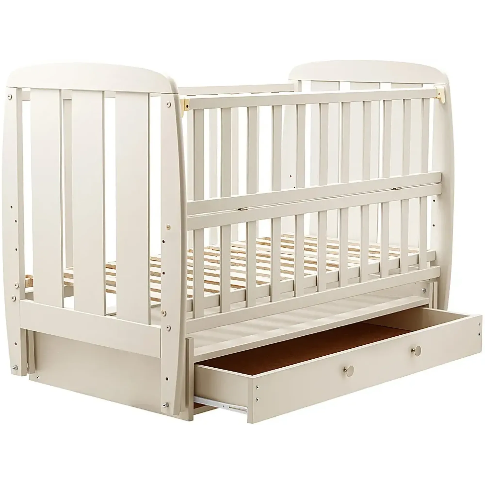 Ліжко Babyroom Кулька SH-03 маятник, ящик, відкидний бік бук слонова кістка