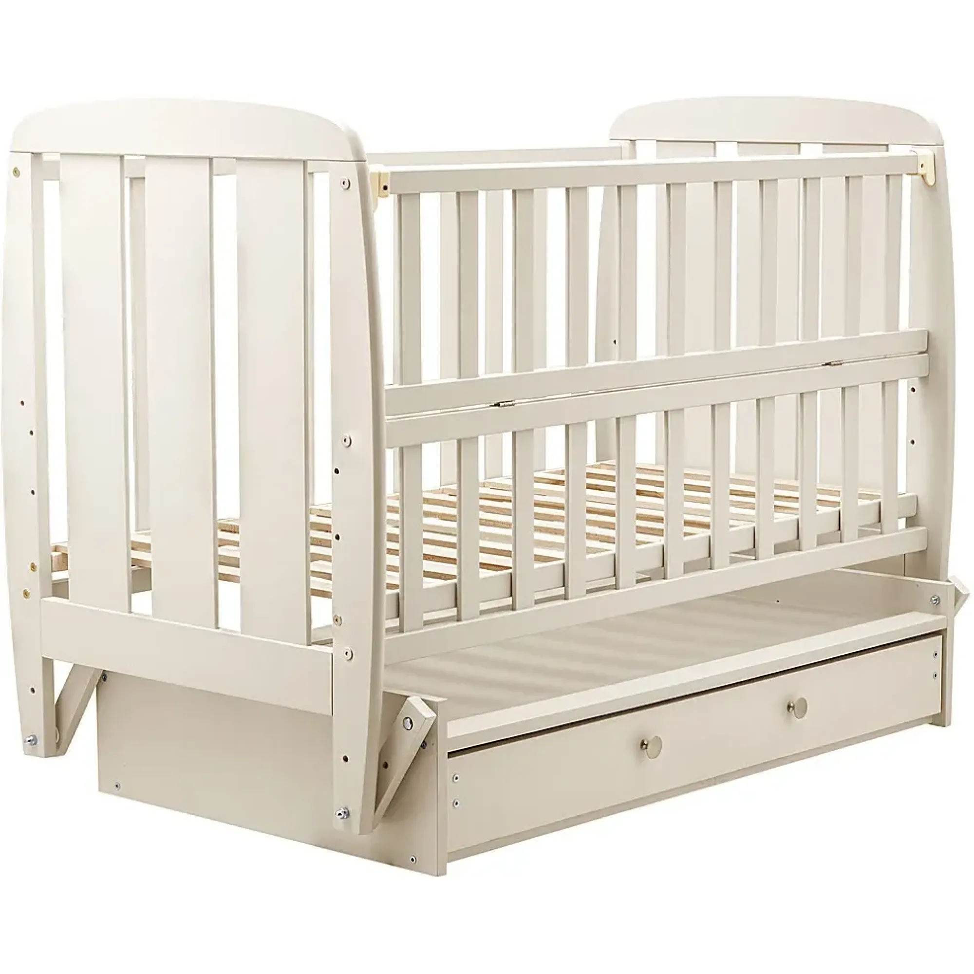 Ліжко Babyroom Кулька SH-03 маятник, ящик, відкидний бік бук слонова кістка