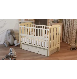 Ліжко Babyroom Кулька SH-03 маятник, ящик, відкидний бік бук слонова кістка