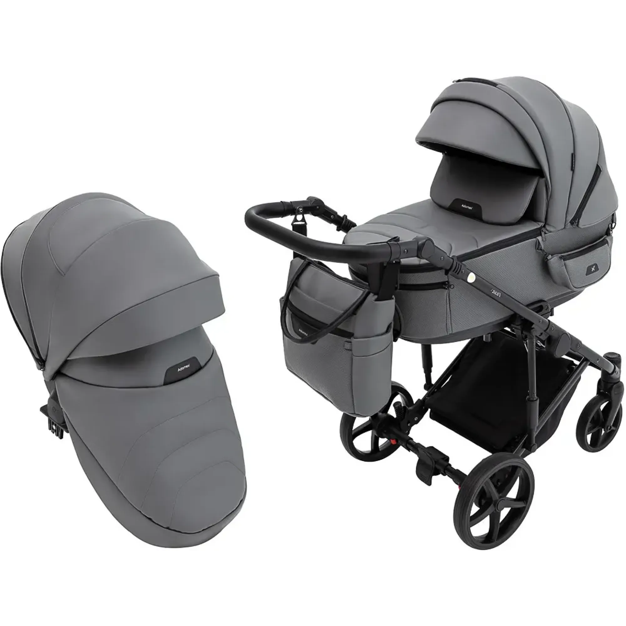 Коляска 2 в 1 Adamex Zico Eco Sa-4 темно-сірий