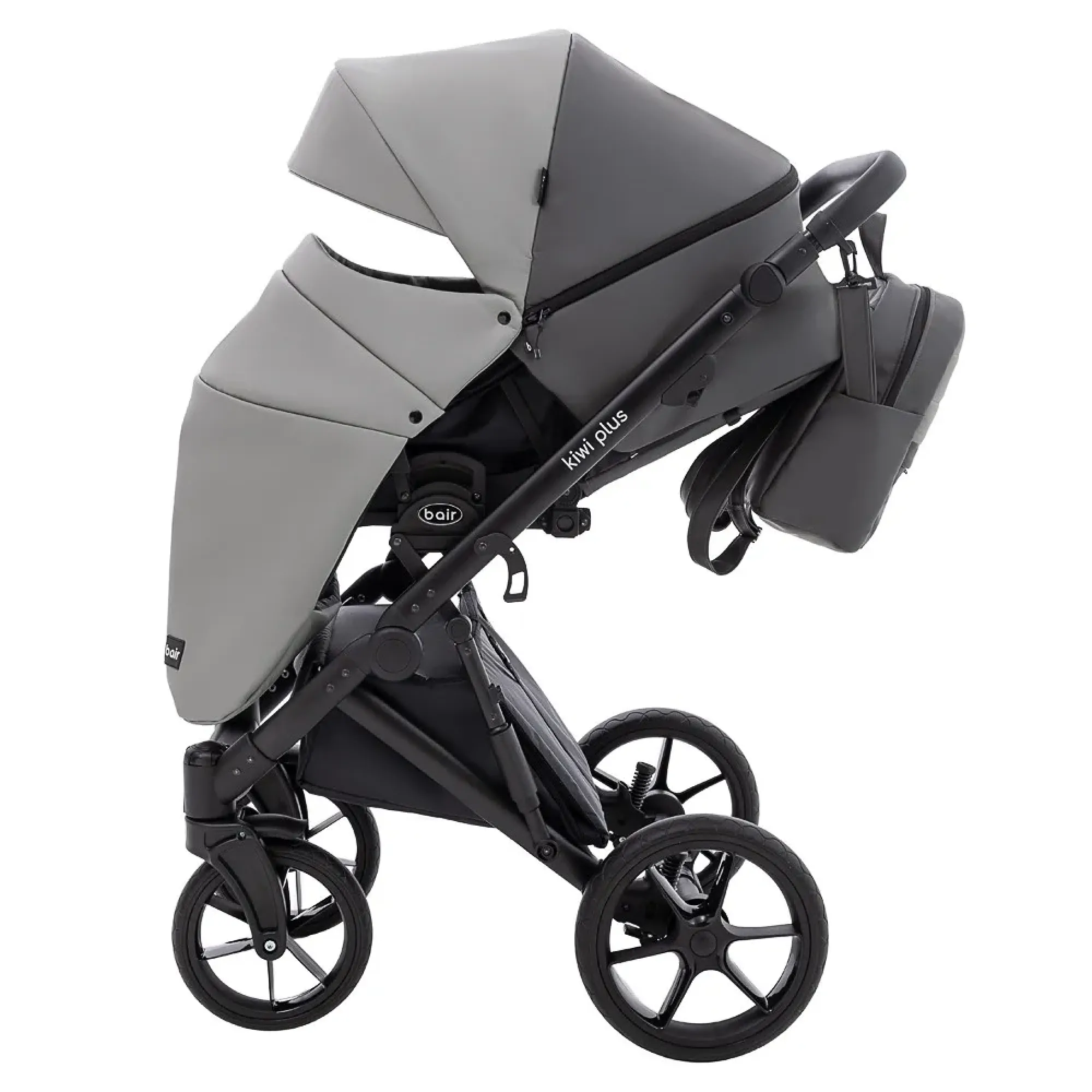 Коляска 2 в 1 Bair Kiwi Plus ECO BKP-21/15 сірий / графіт