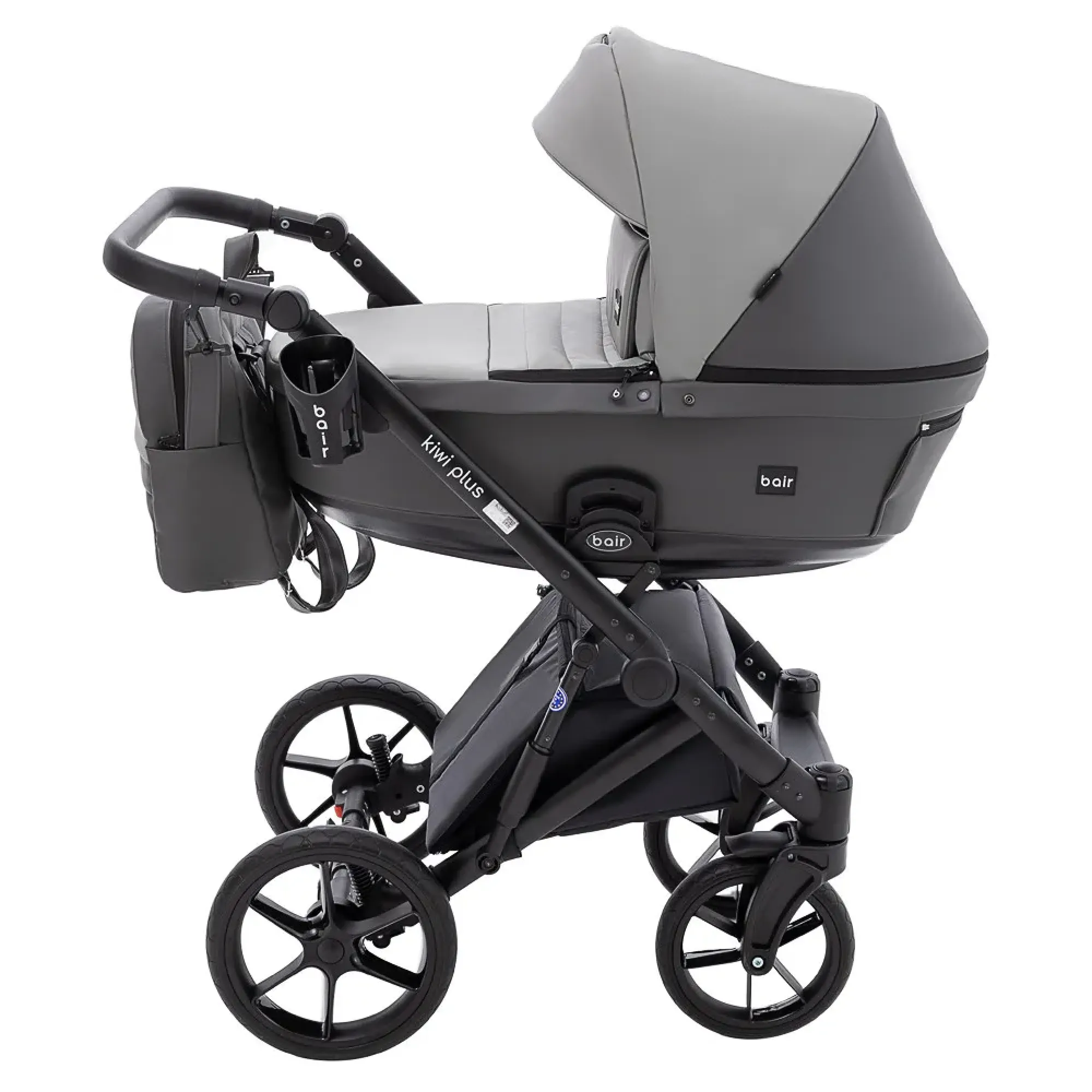 Коляска 2 в 1 Bair Kiwi Plus ECO BKP-21/15 сірий / графіт
