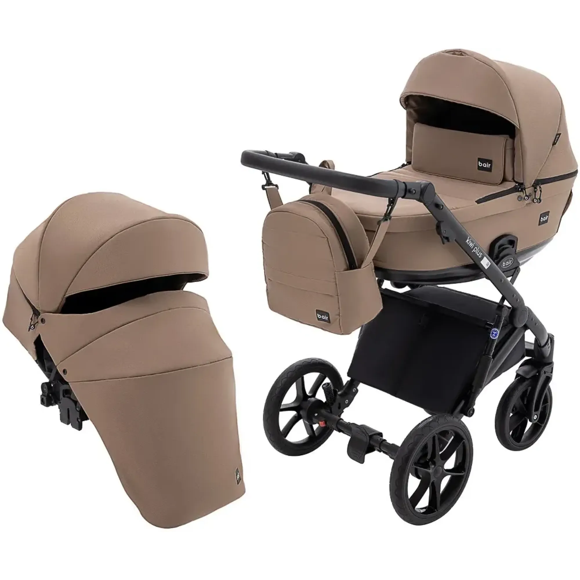 Коляска 2 в 1 Bair Kiwi Plus Soft BKP-857 темний капучино