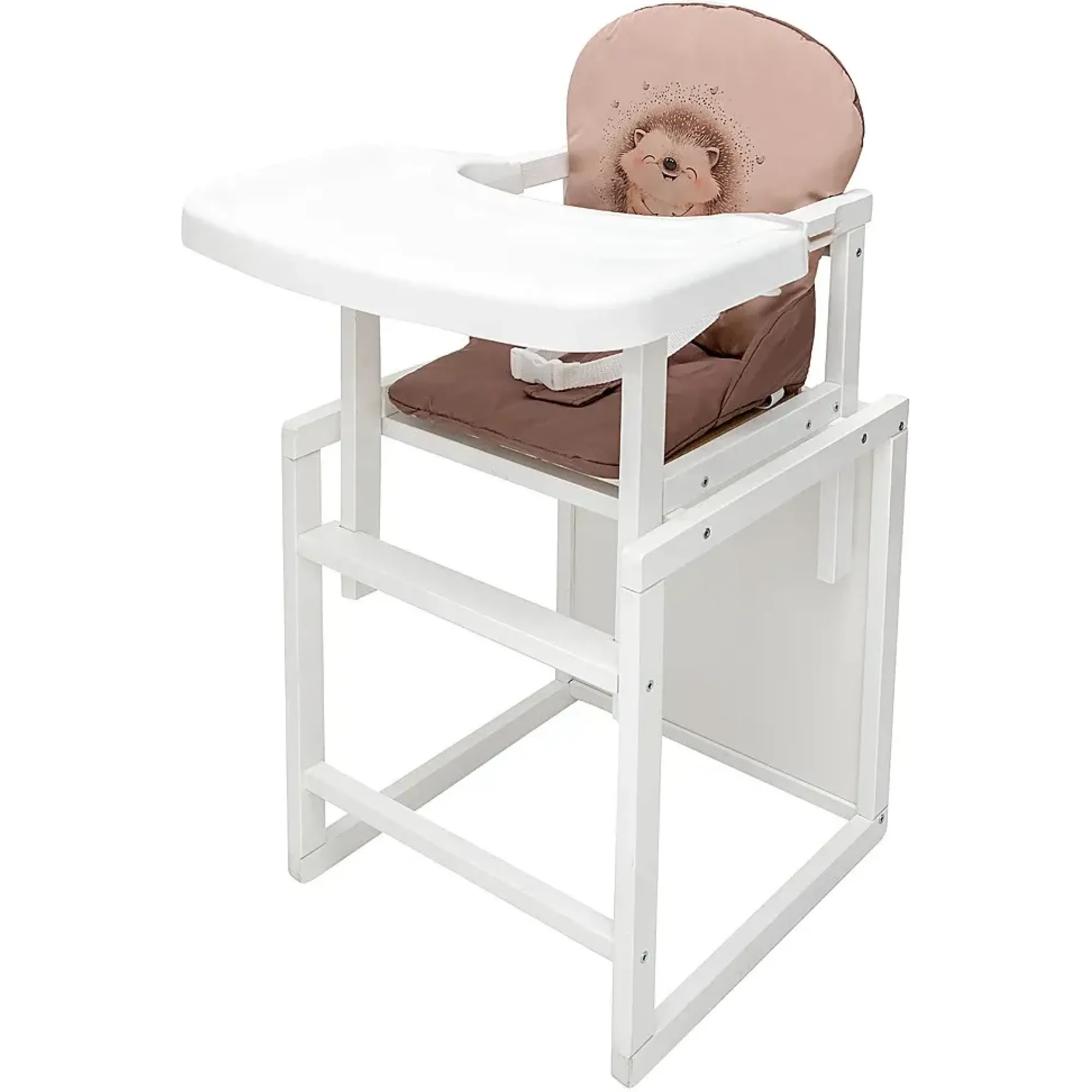 Стільчик-трансформер Babyroom Пеппі-240 білий капучино / шоколад (їжачок, серця)