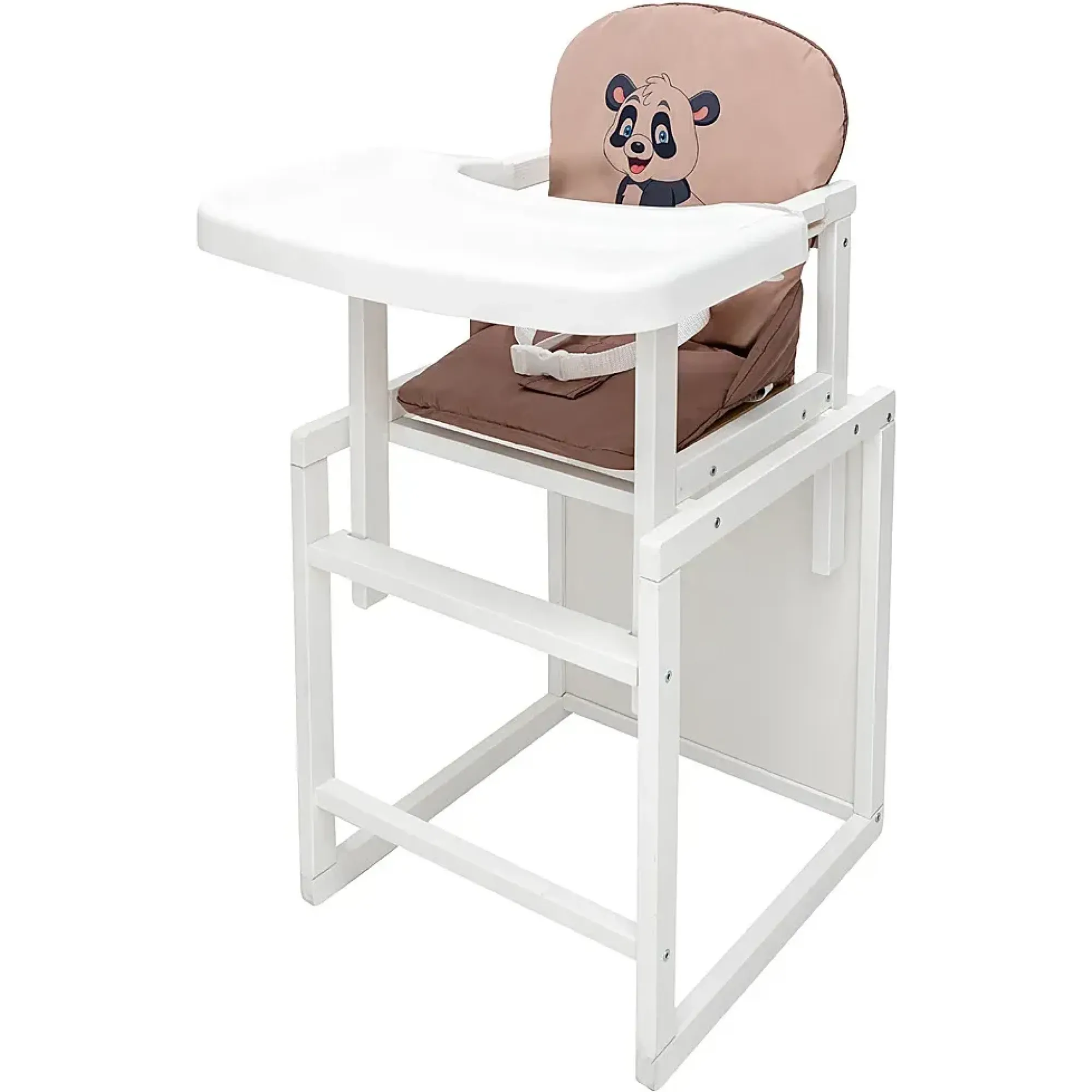 Стільчик-трансформер Babyroom Пеппі-240 білий капучино / шоколад (панда)