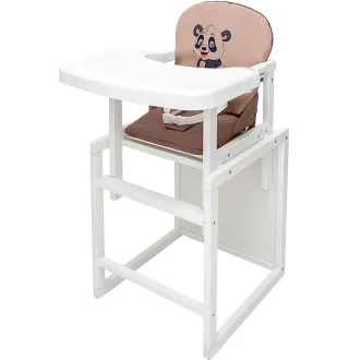 Стільчик-трансформер Babyroom Пеппі-240 білий капучино / шоколад (панда)