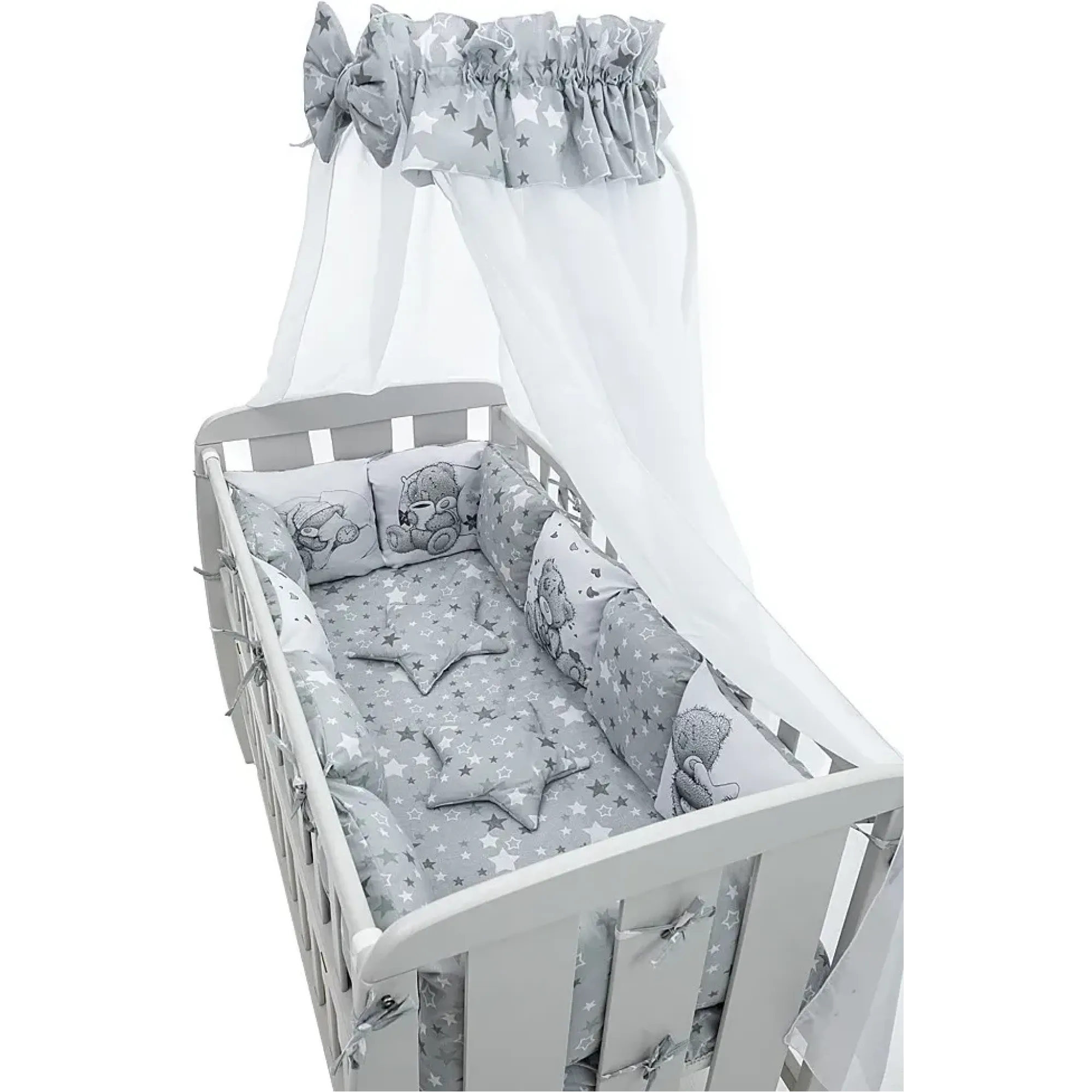 Дитяча постіль Babyroom Bortiki Print-08 сірий (ведмедики)