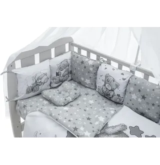Дитяча постіль Babyroom Bortiki Print-08 сірий (ведмедики)