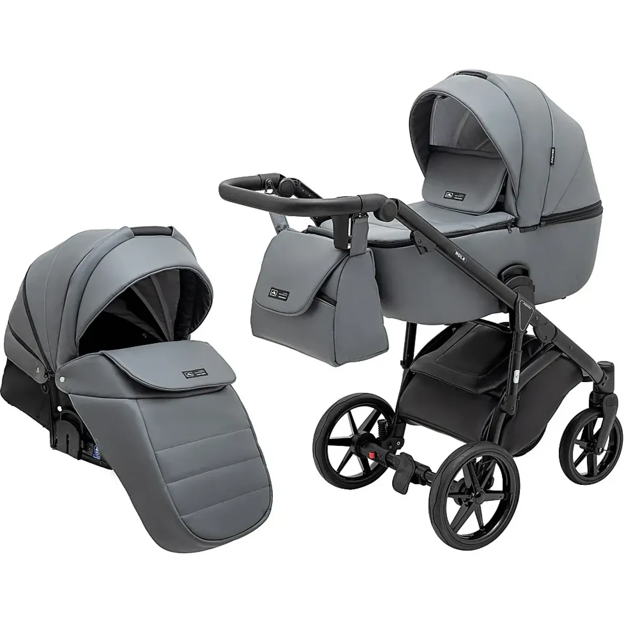 Коляска 2 в 1 Adamex Nola Eco SA-32 сірий
