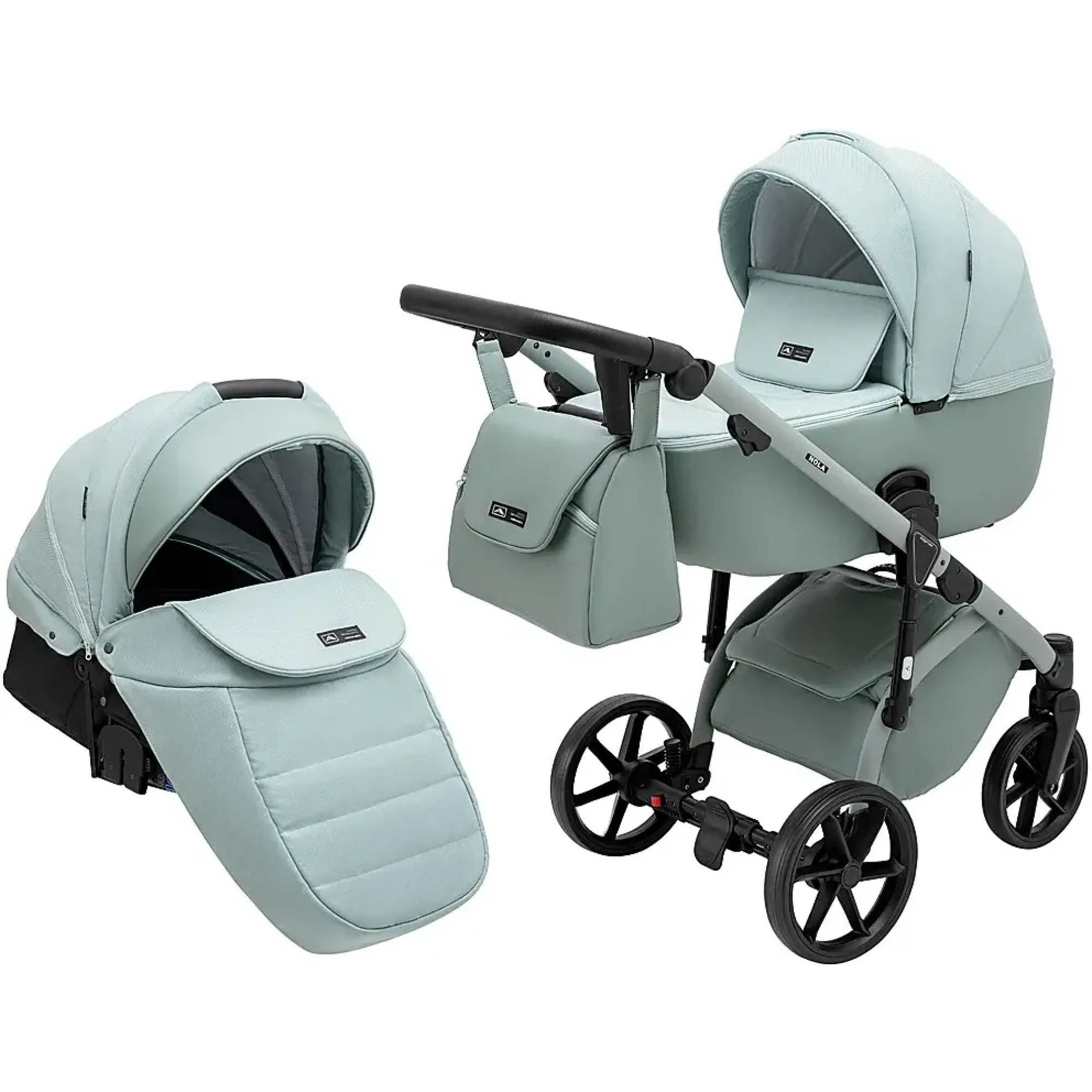 Коляска 2 в 1 Adamex Nola Natura 8 mint