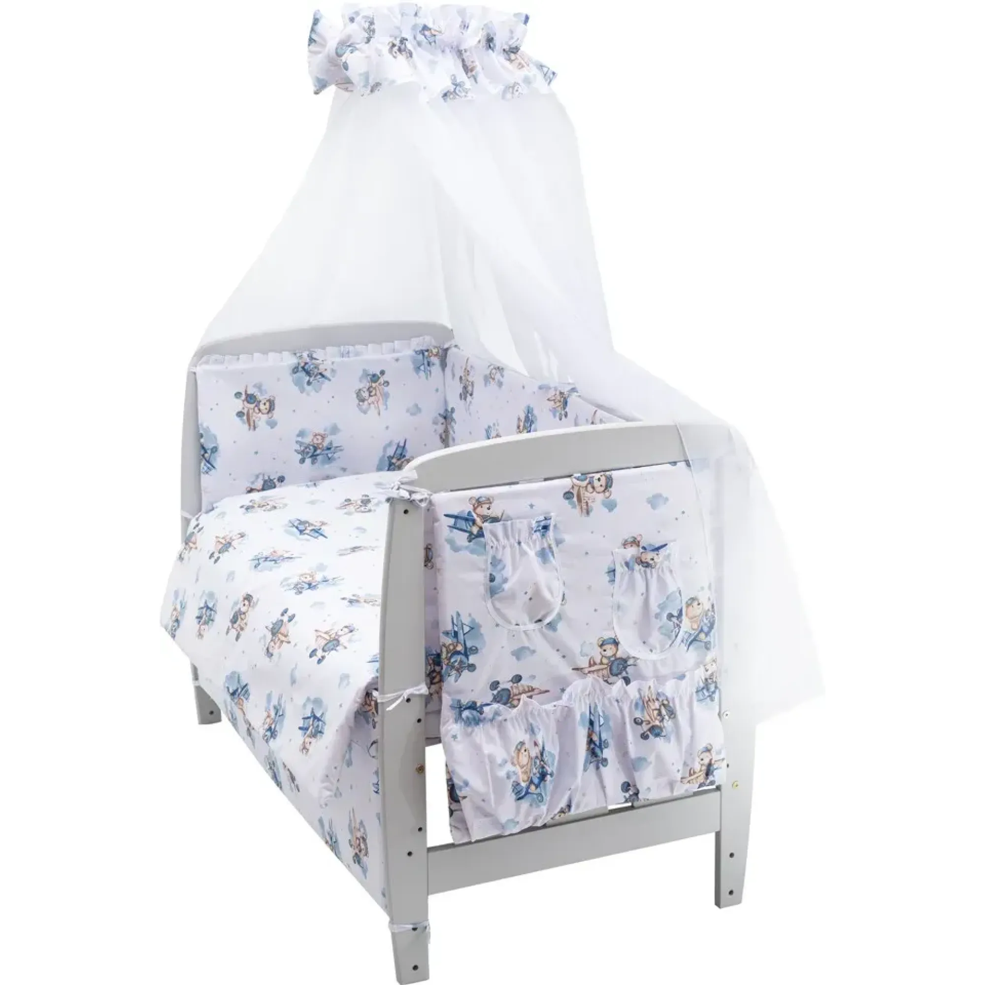 Дитяча постіль Babyroom Gold RG-08 білий (ведмедики на літаку)