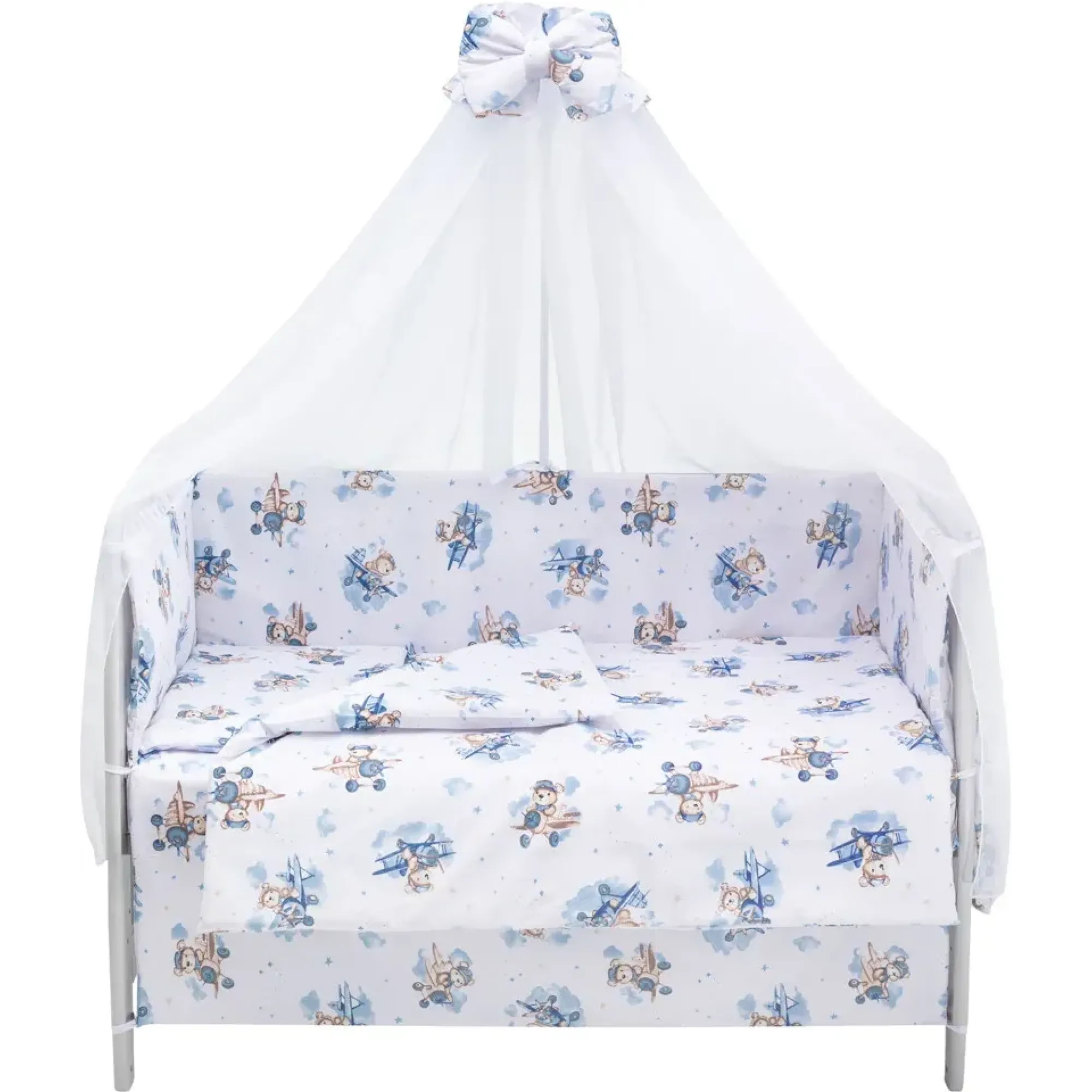 Дитяча постіль Babyroom Gold RG-08 білий (ведмедики на літаку)
