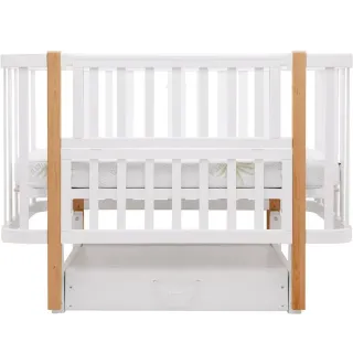 Ліжко Babyroom Місяць LU-3 маятник, шухляда білий / натуральний