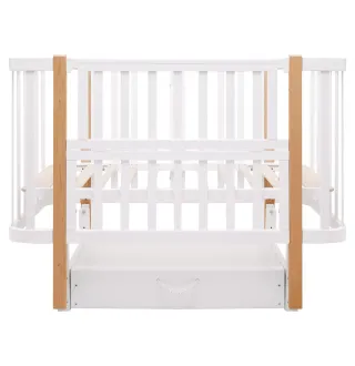 Ліжко Babyroom Місяць LU-3 маятник, шухляда білий / натуральний