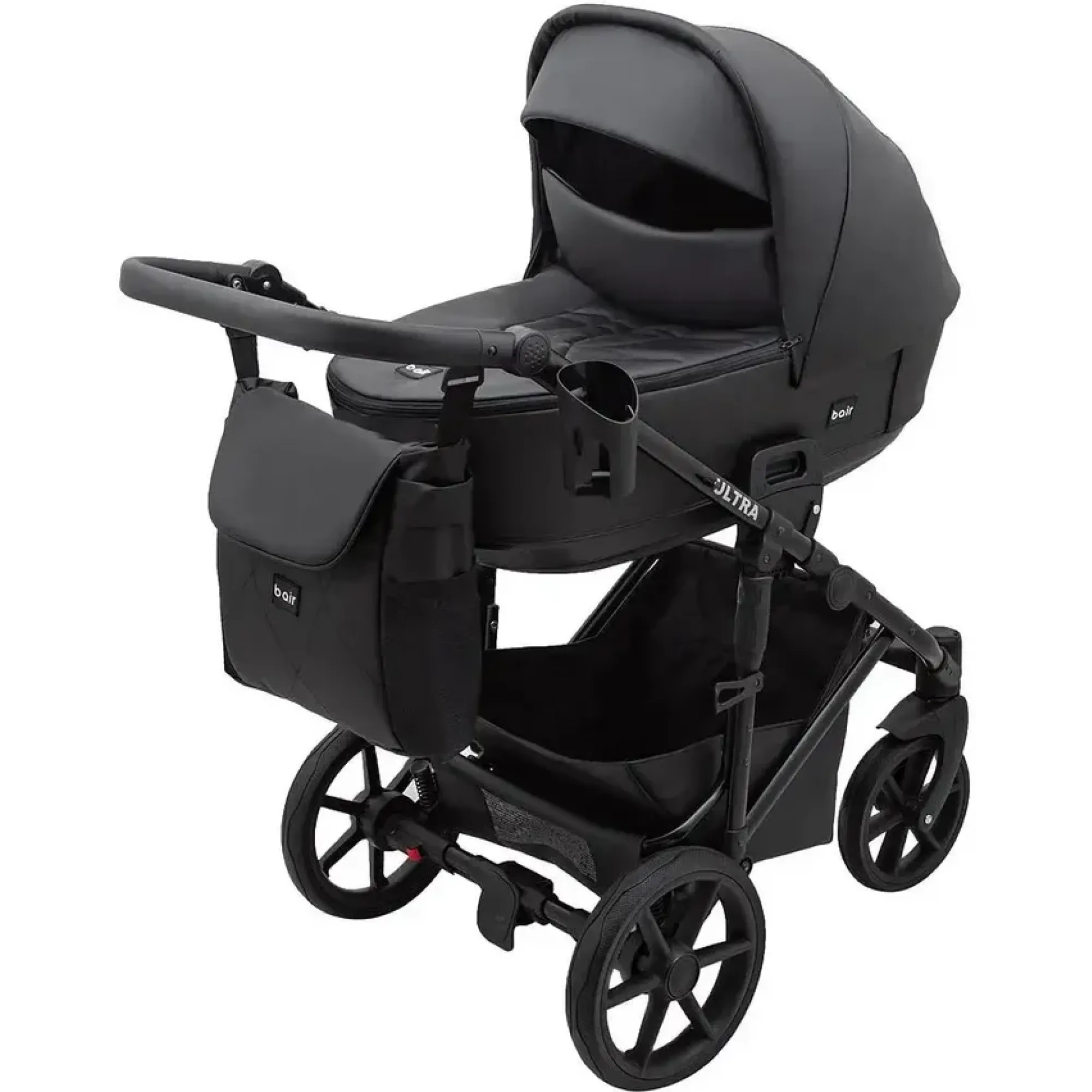 Коляска 2в1 Bair Ultra ECO U-36 Чорний (екошкіра)