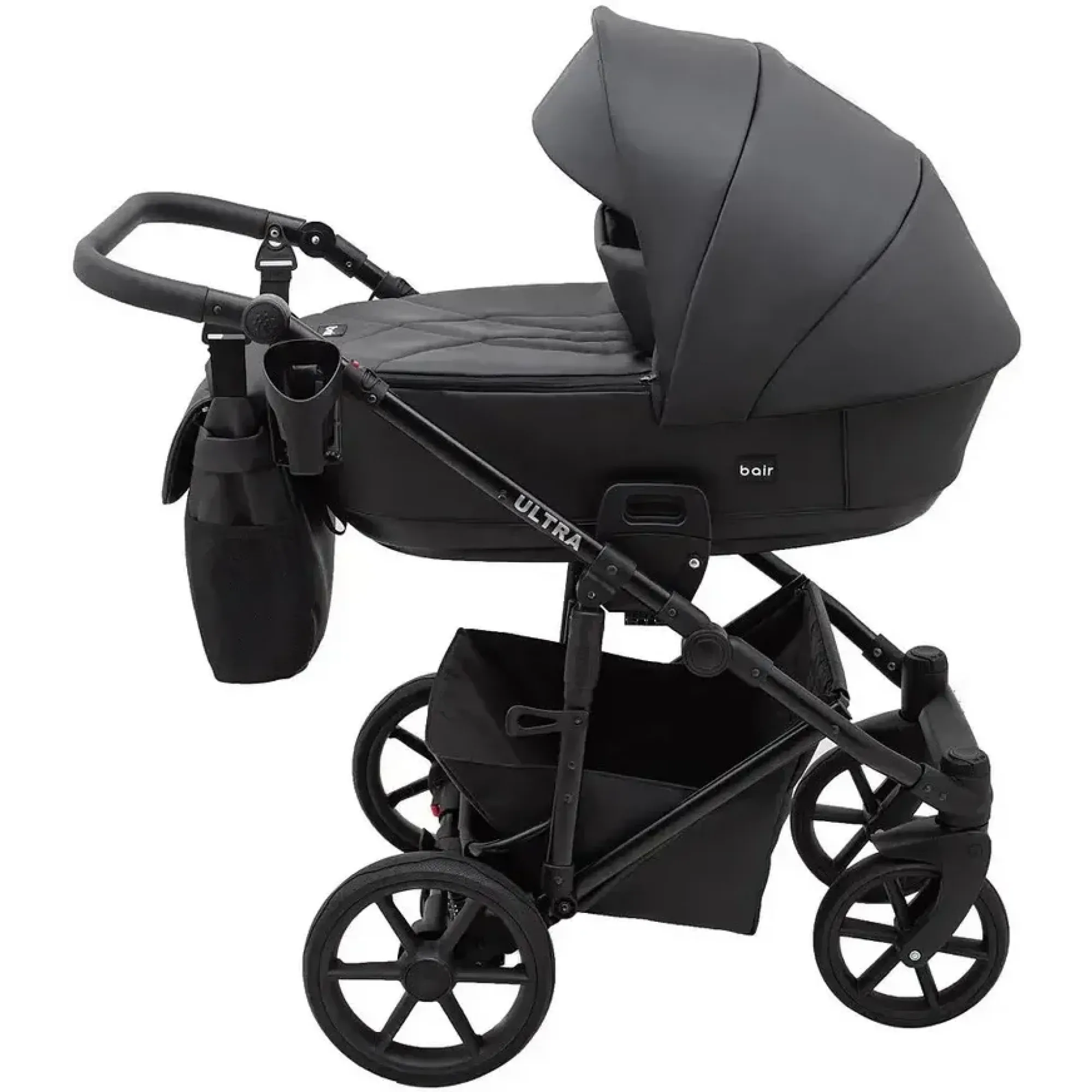 Коляска 2в1 Bair Ultra ECO U-36 Чорний (екошкіра)