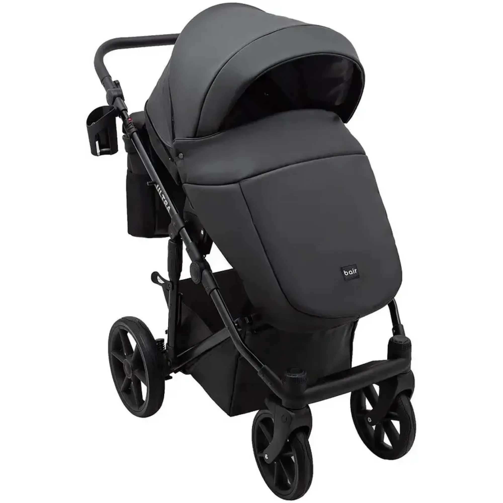 Коляска 2в1 Bair Ultra ECO U-36 Чорний (екошкіра)