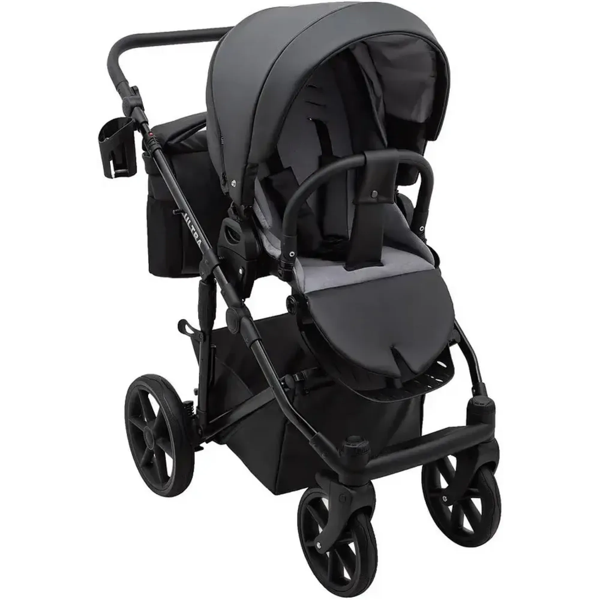 Коляска 2в1 Bair Ultra ECO U-36 Чорний (екошкіра)