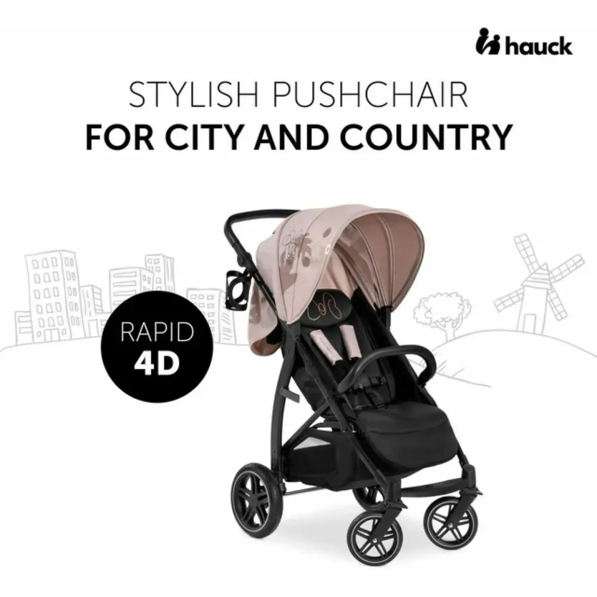 Коляска прогулянкова Hauck Rapid 4D Minnie Mouse Rose