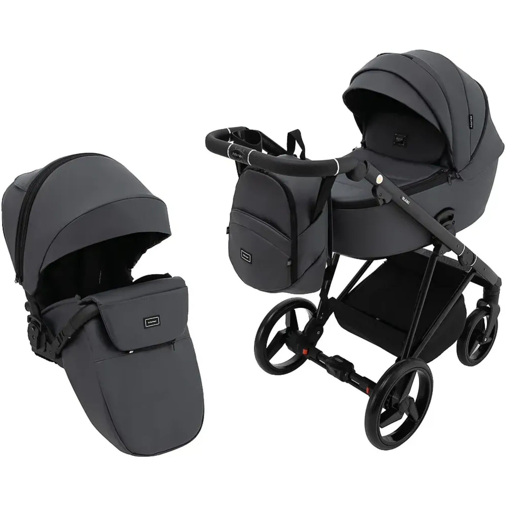 Коляска 2 в 1 Adamex Blanc Eco SA-5 графіт