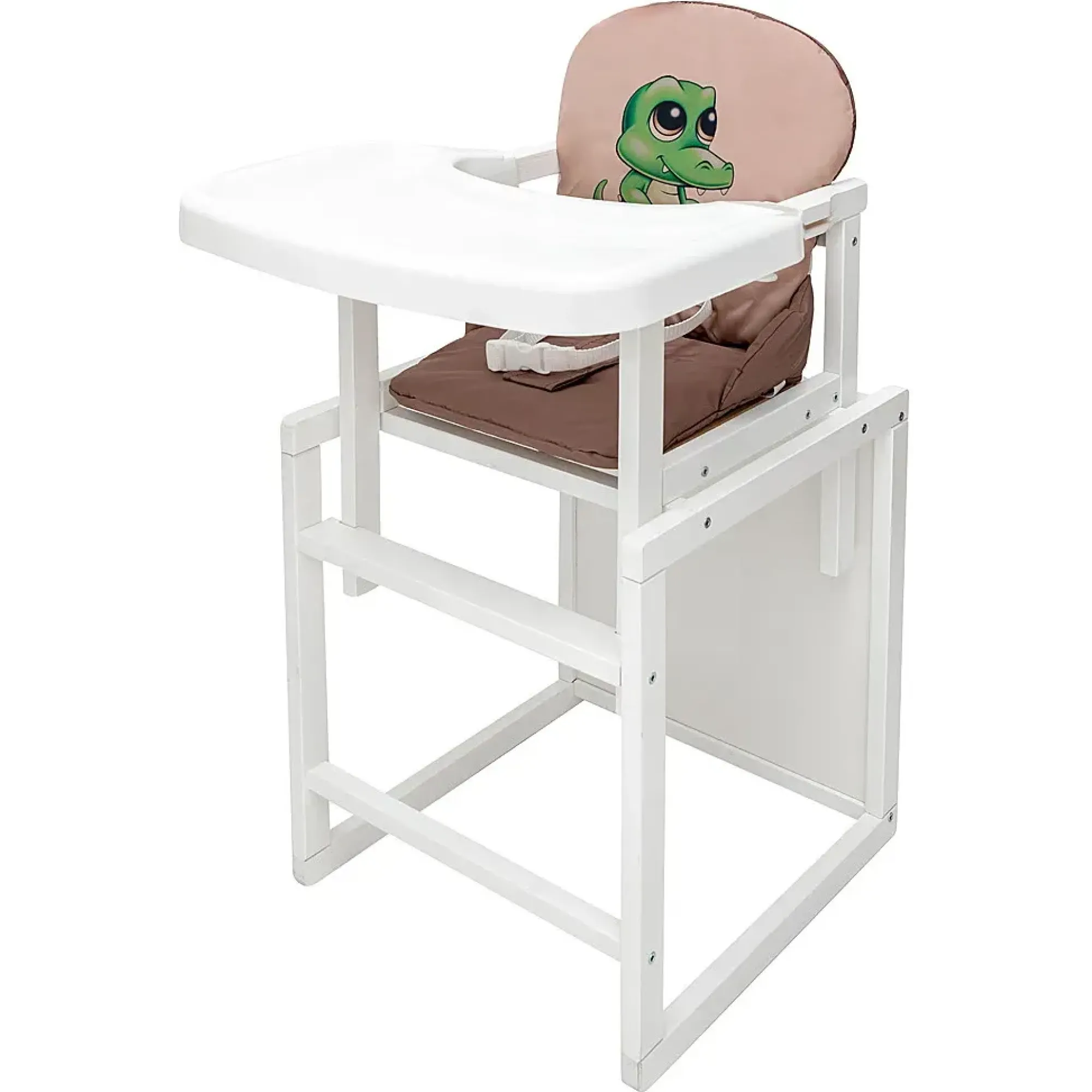 Стільчик-трансформер Babyroom Пеппі-240 білий капучино / шоколад (крокодил)