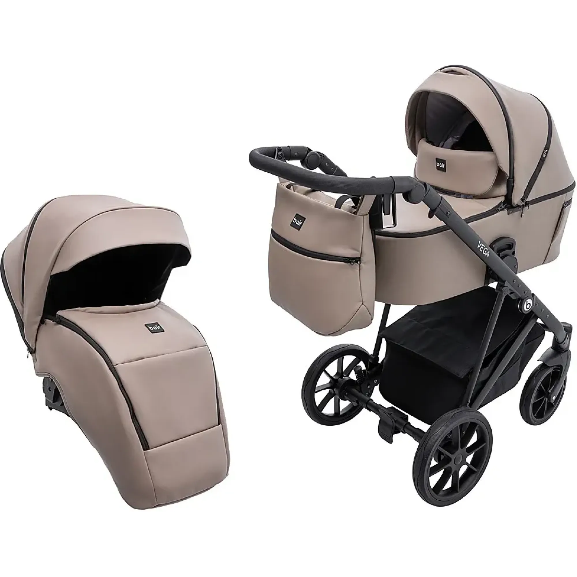 Коляска 2 в 1 Bair Vega ECO VE-04 капучино